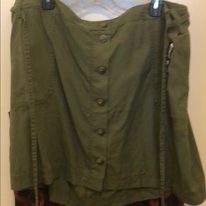 Green Mini Skater Skirt